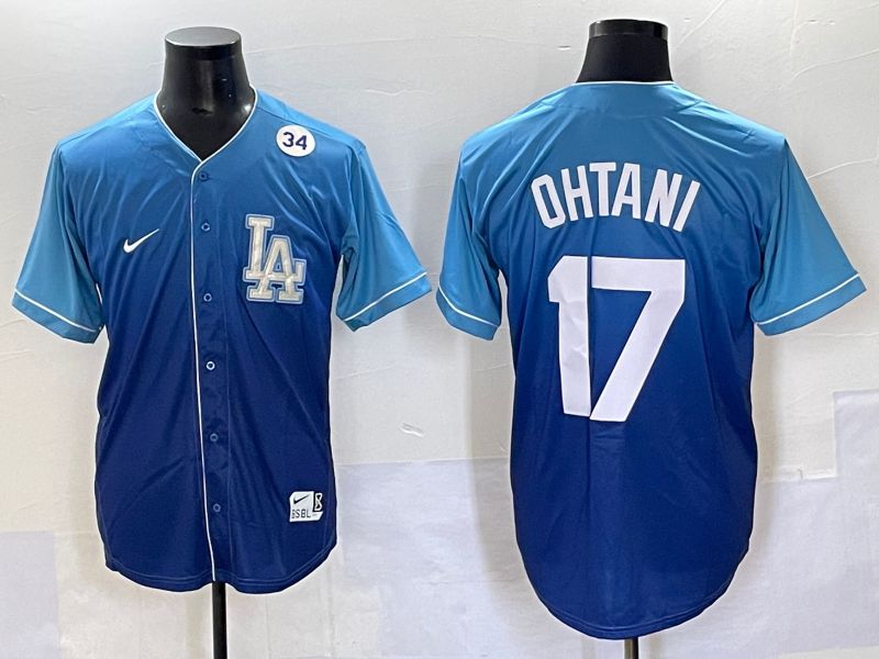 Men 2025 Los Angeles Dodgers 17 Ohtani Blue Nike MLB Jersey Drift style 5
